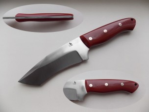 Нож охотничий Рептилия Гусев Р.Н. сталь Х12МФ, бордовая рукоять G10 ГР-РЕХ12 125 мм