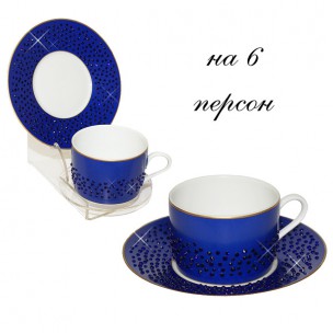 Чайный набор для завтрака на 6 персон Кобальт M Manufacture de Monaco 6T15SCO
