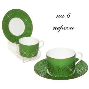 Чайный набор для завтрака на 6 персон Изумруд M Manufacture de Monaco 6T15SEM