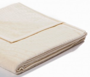 Плед Bocasa Relief Cotton Twisting двусторонний 180х220 мм натуральный