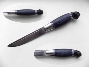 Нож финка Фиолет Никитин С.Н. сталь Д2, микарта, мельхиор NS0201 120 мм