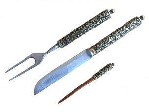 Столовый набор Охота нож, вилка, зубочистка Мастерская Алексеевских FE010 110 мм