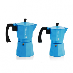 Кофеварка гейзерная Hatamoto Color BLU-9CUP на 9 кружек синяя