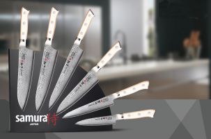 Набор из 6 ножей и магнитной подставки Samura by Mcusta SKMC-007