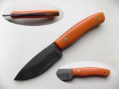 Нож охотничий Дамаск Гусев Р.Н. оранжевая рукоять ГР-Д 95 мм