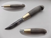 Нож Финка №9 Гусев Р.Н. сталь Х12МФ, мореный дуб, латунь ГР-Ф9МД 90 мм