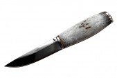Нож охотничий ТММ-4 Гусев Р.Н. Х12МФ, рог лося, мельхиор ГР-4Х12 100 мм