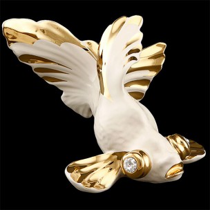 Статуэтка Золотая рыбка белая золото Ahura 240х220х150 мм S1846WG