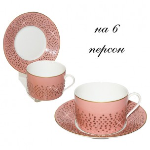 Чайный набор для завтрака на 6 персон Розовая леди L Manufacture de Monaco 6T30SPLR