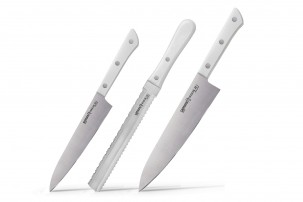 Набор из 3 кухонных ножей Samura Harakiri SHR-0230W