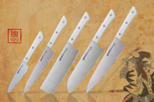 Набор из 5 кухонных ножей Samura Harakiri SHR-0250W