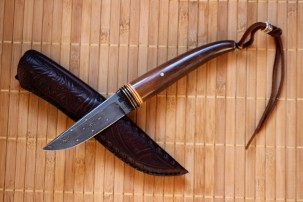 Нож охотничий Дамаск Олег Забела BM003 98 мм