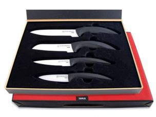 Набор Hatamoto Premium из 4-х керамических ножей (75, 100, 120, 145 мм) HM08W4-A