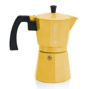 Кофеварка гейзерная Hatamoto Color YEL-9CUP на 9 кружек желтая