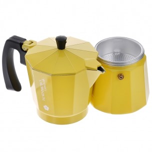 Кофеварка гейзерная Hatamoto Color YEL-9CUP на 9 кружек желтая