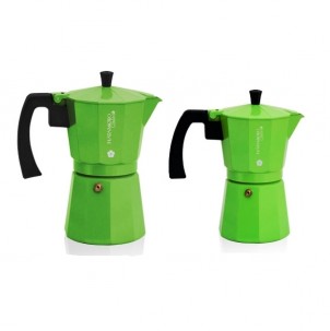 Кофеварка гейзерная Hatamoto Color GRN-6CUP на 6 кружек зеленая