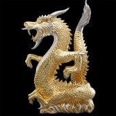Статуэтка Дракон с открытой пастью золотой Ahura 580х340х90 мм S1337G
