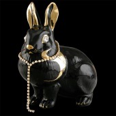 Статуэтка Сидящий Кролик черный Ahura 140х80х150 мм SR1432CB