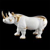 Статуэтка Носорог белый золото L Ahura 450х200х290 мм SR1472GL