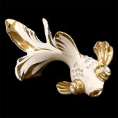 Статуэтка Золотая Рыбка белая золото стразы Ahura 200х230х150 мм S1845WGP