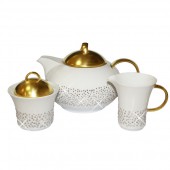 Чайный сервиз из 3-х предметов Свадьба золото Manufacture de Monaco 3T05SGW