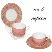 Чайный набор для завтрака на 6 персон Розовая леди M Manufacture de Monaco 6T15SPL