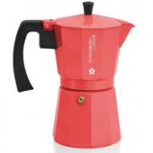 Кофеварка гейзерная Hatamoto Color RED-9CUP на 9 кружек красная